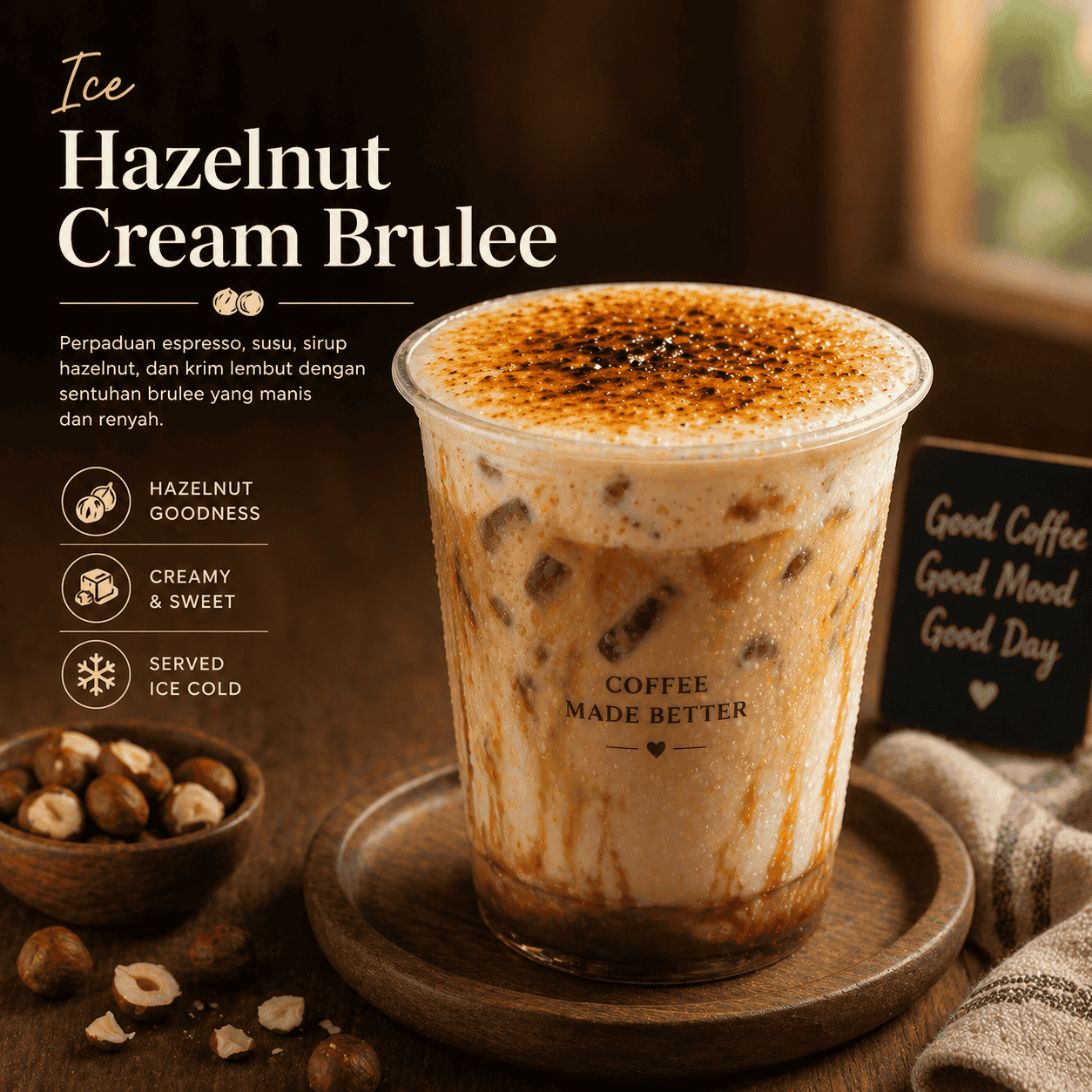 Ice Hazelnut Cream Brulee Kopi-Q
